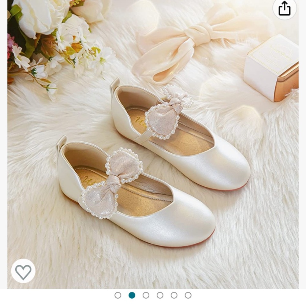 Flower girl Wedding party shoes with pearls Size 12